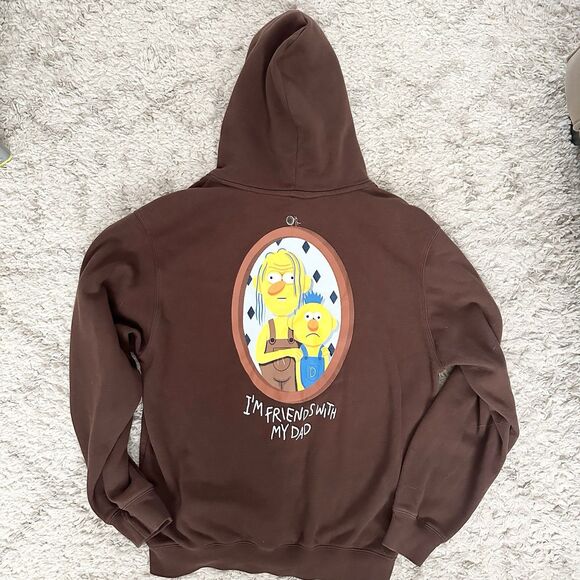 2XL Don't Hug Me I'm Scared DHMIS Friends With Dad Brown Zip Hoodie Sweatshirt - Picture 1 of 6